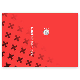 Поздравительная открытка с принтом Ajax Amsterdam в Тюмени, 100% бумага | плотность бумаги 280 г/м2, матовая, на обратной стороне линовка и место для марки
 | ajax | fc ajax | аякс | фк аякс | футбол
