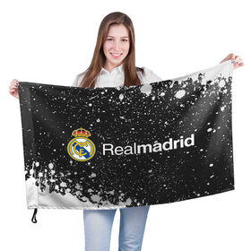 Флаг 3D с принтом REAL MADRID / РЕАЛ МАДРИД в Тюмени, 100% полиэстер | плотность ткани — 95 г/м2, размер — 67 х 109 см. Принт наносится с одной стороны | football | logo | madrid | real | realmadrid | sport | клуб | лого | логотип | логотипы | мадрид | реал | реалмадрид | символ | символы | спорт | форма | футбол | футбольная