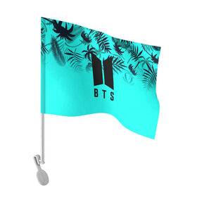 Флаг для автомобиля с принтом BTS. в Тюмени, 100% полиэстер | Размер: 30*21 см | bangtan boys | bt21 | bts | k pop | бтс | музыка