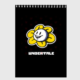 Скетчбук с принтом UNDERTALE в Тюмени, 100% бумага
 | 48 листов, плотность листов — 100 г/м2, плотность картонной обложки — 250 г/м2. Листы скреплены сверху удобной пружинной спиралью | sans | undertale | андертале | андертейл | игра | подземная история | подземная сказка | санс | ундертале