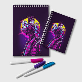 Блокнот с принтом JoJo’s Bizarre Adventure в Тюмени, 100% бумага | 48 листов, плотность листов — 60 г/м2, плотность картонной обложки — 250 г/м2. Листы скреплены удобной пружинной спиралью. Цвет линий — светло-серый
 | anime | jojo | jojo bizarre adventure | jojo’s bizarre adventure | аниме | джоджо | манга | невероятные приключения джоджо