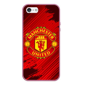 Чехол для iPhone 5/5S матовый с принтом MANCHESTER UNITED в Тюмени, Силикон | Область печати: задняя сторона чехла, без боковых панелей | Тематика изображения на принте: club | footbal | logo | manchester | united | знак | клуб | лого | логотип | логотипы | манчестер | символ | символы | форма | футбол | футбольная | футбольный | юнайтед