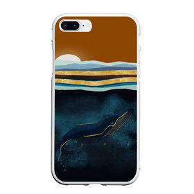 Чехол для iPhone 7Plus/8 Plus матовый с принтом Кит в Тюмени, Силикон | Область печати: задняя сторона чехла, без боковых панелей | Тематика изображения на принте: земля | кашалот | луна | медузы | море | морские | океан