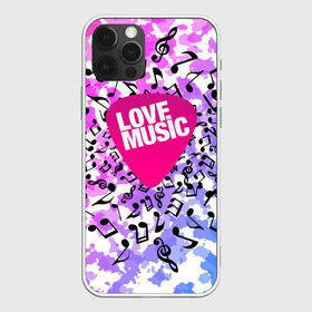 Чехол для iPhone 12 Pro Max с принтом Ноты в Тюмени, Силикон |  | Тематика изображения на принте: i love music | искусство | мелодия | музыка | музыкант | ноты | я люблю музыку