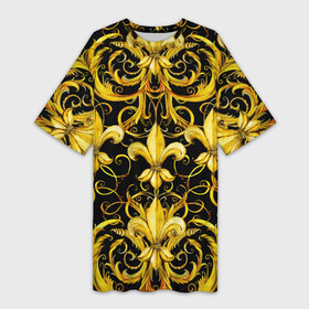 Платье-футболка 3D с принтом gold spades в Тюмени,  |  | gold | life | versace | vip | абстракция | богатство | в золоте | версаче | версачи | виайпи | вип | золотая | золото | линия | нейтральная | позолоченное | стайл | стиль | текстуры | узоры | шик