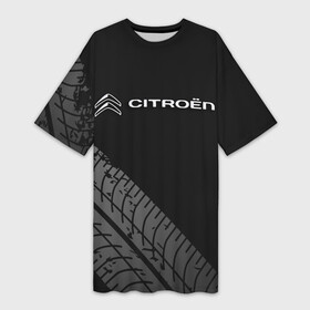 Платье-футболка 3D с принтом CITROEN в Тюмени,  |  | citroen | авто | автомобиль | логотип | марка | машина | надпись | ситроен | текстура