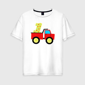Женская футболка хлопок Oversize с принтом Один годик в Тюмени, 100% хлопок | свободный крой, круглый ворот, спущенный рукав, длина до линии бедер
 | будущие родители | день рождения | детские принты | детское | для детей | малыш