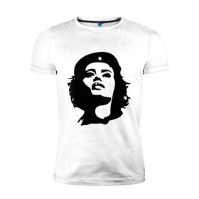 Мужская футболка хлопок Slim с принтом Че Гевара девушка в Тюмени, 92% хлопок, 8% лайкра | приталенный силуэт, круглый вырез ворота, длина до линии бедра, короткий рукав | вождь | девушка | звезда | революция | че гевара