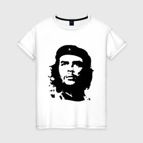 Женская футболка хлопок с принтом Че Гевара в Тюмени, 100% хлопок | прямой крой, круглый вырез горловины, длина до линии бедер, слегка спущенное плечо | борьба | вождь | звезда | революция | че гевара