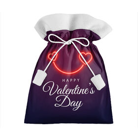 Подарочный 3D мешок с принтом Happy Valentines Day в Тюмени, 100% полиэстер | Размер: 29*39 см | Тематика изображения на принте: 