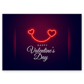 Поздравительная открытка с принтом Happy Valentines Day в Тюмени, 100% бумага | плотность бумаги 280 г/м2, матовая, на обратной стороне линовка и место для марки
 | Тематика изображения на принте: 