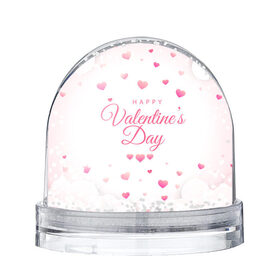 Снежный шар с принтом Happy Valentines Day в Тюмени, Пластик | Изображение внутри шара печатается на глянцевой фотобумаге с двух сторон | Тематика изображения на принте: 