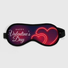 Маска для сна 3D с принтом Happy Valentines Day в Тюмени, внешний слой — 100% полиэфир, внутренний слой — 100% хлопок, между ними — поролон |  | Тематика изображения на принте: 