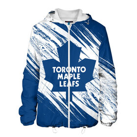 Мужская куртка 3D с принтом Toronto Maple Leafs, в Тюмени, ткань верха — 100% полиэстер, подклад — флис | прямой крой, подол и капюшон оформлены резинкой с фиксаторами, два кармана без застежек по бокам, один большой потайной карман на груди. Карман на груди застегивается на липучку | hockey | maple leafs | nhl | toronto | toronto maple leafs | usa | мейпл лифс | нхл | спорт | сша | торонто | торонто мейпл лифс | хоккей | шайба