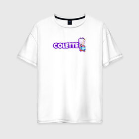 Женская футболка хлопок Oversize с принтом Brawl STARS (COLETTE) в Тюмени, 100% хлопок | свободный крой, круглый ворот, спущенный рукав, длина до линии бедер
 | brawl | colette | leon | moba | stars | supercell | арт | игра | коллаж | паттерн