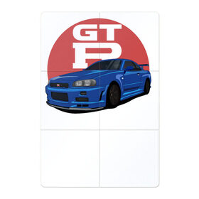 Магнитный плакат 2Х3 с принтом Nissan GT-R 34 в Тюмени, Полимерный материал с магнитным слоем | 6 деталей размером 9*9 см | Тематика изображения на принте: drift | gt r 34 | nissan gtr | r34 | skyline