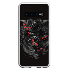Чехол для Samsung Galaxy S10 с принтом Самурай в Тюмени, Силикон | Область печати: задняя сторона чехла, без боковых панелей | восточный стиль | драконы | рога. | самурай | татуировки | япония