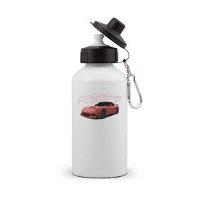 Бутылка спортивная с принтом Mazda RX-7 в Тюмени, металл | емкость — 500 мл, в комплекте две пластиковые крышки и карабин для крепления | drift | mazda | mazda rx7 | rotary | rx 7 | stance