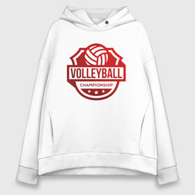 Женское худи Oversize хлопок с принтом VOLLEYBALL в Тюмени, френч-терри — 70% хлопок, 30% полиэстер. Мягкий теплый начес внутри —100% хлопок | боковые карманы, эластичные манжеты и нижняя кромка, капюшон на магнитной кнопке | beach | voleybal | volleyball | волебол | волейбол | волейболист | волейболистка | воллейбол | пляжный | я люблю