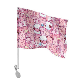Флаг для автомобиля с принтом Розовое собрание в Тюмени, 100% полиэстер | Размер: 30*21 см | pokemon | pokemon go | арт | мью | мью ту | покемон | покемоны | рисунок | розовые покемоны | розовый покемон