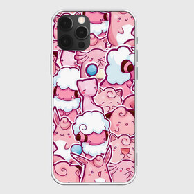 Чехол для iPhone 12 Pro Max с принтом Розовое собрание в Тюмени, Силикон |  | pokemon | pokemon go | арт | мью | мью ту | покемон | покемоны | рисунок | розовые покемоны | розовый покемон