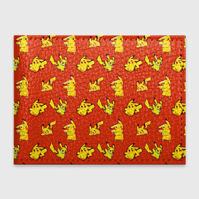 Обложка для студенческого билета с принтом Пикачу в Тюмени, натуральная кожа | Размер: 11*8 см; Печать на всей внешней стороне | pokemon | pokemon go | арт | жёлтый | жёлтый мышонок мышь | красный | пикачу | покемон | покемоны | рисунок