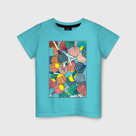 Детская футболка хлопок с принтом Чупа чупсы в Тюмени, 100% хлопок | круглый вырез горловины, полуприлегающий силуэт, длина до линии бедер | конфеты | сладкое | сладости | чупа чупс | яркие цвета