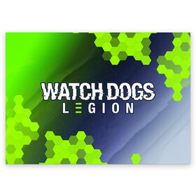 Поздравительная открытка с принтом WATCH DOGS LEGION / ВОТЧ ДОГС в Тюмени, 100% бумага | плотность бумаги 280 г/м2, матовая, на обратной стороне линовка и место для марки
 | dogs | game | games | glitch | hacker | legion | logo | ubisoft | watch | вотч | глитч | догс | игра | игры | легион | лого | логотип | символ | хакер | хакеру