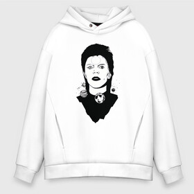 Мужское худи Oversize хлопок с принтом David bowie в Тюмени, френч-терри — 70% хлопок, 30% полиэстер. Мягкий теплый начес внутри —100% хлопок | боковые карманы, эластичные манжеты и нижняя кромка, капюшон на магнитной кнопке | Тематика изображения на принте: david bowie | space oddity | дэвид боуи | портрет | рок звезда