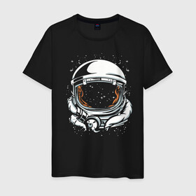 Мужская футболка хлопок с принтом Шлем астронавта  в Тюмени, 100% хлопок | прямой крой, круглый вырез горловины, длина до линии бедер, слегка спущенное плечо. | astronaut | cosmos | galaxy | helmet | nasa | roscosmos | roskosmos | soul | space | spaceman | spacesuit | stars | suit | universe | астронавт | вселенная | галактика | душа | звезды | космонавт | космос | мистика | наса | одиночество | рос