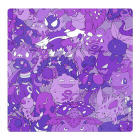 Магнитный плакат 3Х3 с принтом Фиолетовые покемоны в Тюмени, Полимерный материал с магнитным слоем | 9 деталей размером 9*9 см | pokemon | pokemon go | арт | ночной покемон | ночные покемоны | покемон | покемоны | рисунок | сумеречные покемоны | сумеречный покемон | фиолетовый