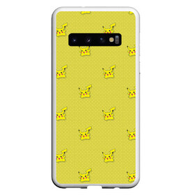Чехол для Samsung Galaxy S10 с принтом Пикачу в Тюмени, Силикон | Область печати: задняя сторона чехла, без боковых панелей | Тематика изображения на принте: pokemon | pokemon go | арт | жёлтый | жёлтый мышонок мышь | пикачу | покемон | покемоны | рисунок