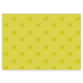 Поздравительная открытка с принтом Пикачу в Тюмени, 100% бумага | плотность бумаги 280 г/м2, матовая, на обратной стороне линовка и место для марки
 | Тематика изображения на принте: pokemon | pokemon go | арт | жёлтый | жёлтый мышонок мышь | пикачу | покемон | покемоны | рисунок