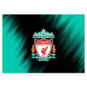 Поздравительная открытка с принтом LIVERPOOL / Ливерпуль в Тюмени, 100% бумага | плотность бумаги 280 г/м2, матовая, на обратной стороне линовка и место для марки
 | club | footbal | liverpool | logo | знак | клуб | ливерпуль | логотип | логотипы | символ | символы | форма | футбол | футбольная | футбольный