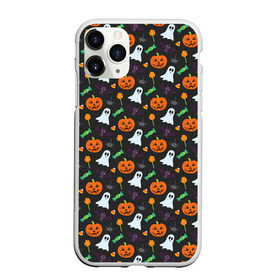 Чехол для iPhone 11 Pro Max матовый с принтом Праздничный хэллоуин в Тюмени, Силикон |  | арт | белое | джек | зеленый | конфеты | оранжевые | привидение | рисунок | светильник джека | свеча | сладкое | тёмное | тыква | тыквы | фиолетовое | фонарь джека | хэллоуин