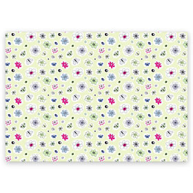 Поздравительная открытка с принтом Милые цветочки в Тюмени, 100% бумага | плотность бумаги 280 г/м2, матовая, на обратной стороне линовка и место для марки
 | арт | бабочка | бабочки | камень | камни | камушки | рисунок | семена | стикеры | цветок | цветы