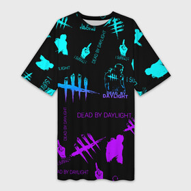 Платье-футболка 3D с принтом Dead by Daylight. в Тюмени,  |  | dbd | dead by daylight | esport | games | survival horror | дбд | дед бай дейлайт | игроки | игролюбители | игроманы | игры | киберспорт | мертвы к рассвету