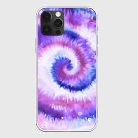 Чехол для iPhone 12 Pro с принтом TIE-DYE PURPLE в Тюмени, силикон | область печати: задняя сторона чехла, без боковых панелей | Тематика изображения на принте: dye | multicolor | tie | trend | акварель | брызги | градиент | дай | колор | краски | красочная | мульти | потёки | пятна | радуга | радужная | тай | тайдай | текстура | тренд | хиппи