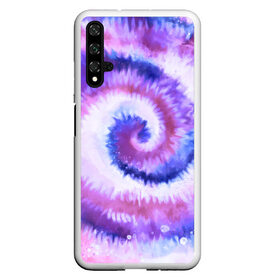 Чехол для Honor 20 с принтом TIE-DYE PURPLE в Тюмени, Силикон | Область печати: задняя сторона чехла, без боковых панелей | dye | multicolor | tie | trend | акварель | брызги | градиент | дай | колор | краски | красочная | мульти | потёки | пятна | радуга | радужная | тай | тайдай | текстура | тренд | хиппи