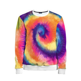 Детский свитшот 3D с принтом TIE-DYE MULTICOLOR в Тюмени, 100% полиэстер | свободная посадка, прямой крой, мягкая тканевая резинка на рукавах и понизу свитшота | dye | multicolor | tie | trend | акварель | брызги | градиент | дай | колор | краски | красочная | мульти | потёки | пятна | радуга | радужная | тай | тайдай | текстура | тренд | хиппи