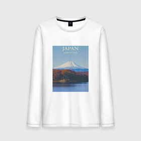 Мужской лонгслив хлопок с принтом Japan в Тюмени, 100% хлопок |  | fuji | mount | poster | travel | гора | постер | путешествия | фудзи | фудзияма | япония