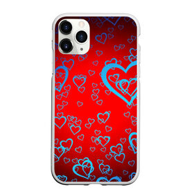 Чехол для iPhone 11 Pro Max матовый с принтом Сердца в Тюмени, Силикон |  | Тематика изображения на принте: love | любовь | сердечки | сердца | сердце