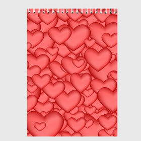 Скетчбук с принтом Сердечки в Тюмени, 100% бумага
 | 48 листов, плотность листов — 100 г/м2, плотность картонной обложки — 250 г/м2. Листы скреплены сверху удобной пружинной спиралью | love | любовь | сердечки | сердце
