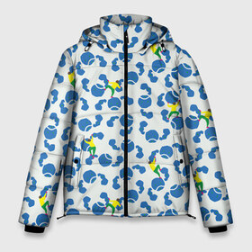 Мужская зимняя куртка 3D с принтом Скалолазы в Тюмени, верх — 100% полиэстер; подкладка — 100% полиэстер; утеплитель — 100% полиэстер | длина ниже бедра, свободный силуэт Оверсайз. Есть воротник-стойка, отстегивающийся капюшон и ветрозащитная планка. 

Боковые карманы с листочкой на кнопках и внутренний карман на молнии. | арт | жёлтый | зеленый | рисунок | синий | скалолаз | скалолазание | скалолазы