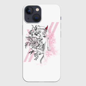 Чехол для iPhone 13 mini с принтом Zero Two Roses в Тюмени,  |  | 002 | ahegao | anime | darling | franx | franxx | girl | girls | in | senpai | the | two | waifu | zero | zerotwo | аниме | ахегао | вайфу | девушка | семпай | сенпай | тян