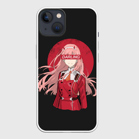 Чехол для iPhone 13 с принтом Darling Zero Two Black в Тюмени,  |  | 002 | ahegao | anime | darling | franx | franxx | girl | girls | in | senpai | the | two | waifu | zero | zerotwo | аниме | ахегао | вайфу | девушка | семпай | сенпай | тян