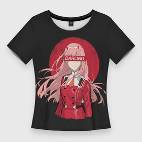 Женская футболка 3D Slim с принтом Darling Zero Two Black в Тюмени,  |  | 002 | ahegao | anime | darling | franx | franxx | girl | girls | in | senpai | the | two | waifu | zero | zerotwo | аниме | ахегао | вайфу | девушка | семпай | сенпай | тян