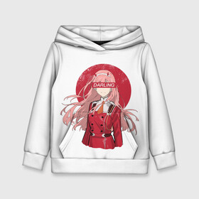 Детская толстовка 3D с принтом ZeroTwo (Darling in the Franx) в Тюмени, 100% полиэстер | двухслойный капюшон со шнурком для регулировки, мягкие манжеты на рукавах и по низу толстовки, спереди карман-кенгуру с мягким внутренним слоем | Тематика изображения на принте: 002 | ahegao | anime | darling | franx | franxx | girl | girls | in | senpai | the | two | waifu | zero | zerotwo | аниме | ахегао | вайфу | девушка | семпай | сенпай | тян