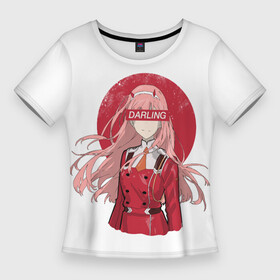 Женская футболка 3D Slim с принтом Darling Zero Two White в Тюмени,  |  | 002 | ahegao | anime | darling | franx | franxx | girl | girls | in | senpai | the | two | waifu | zero | zerotwo | аниме | ахегао | вайфу | девушка | семпай | сенпай | тян