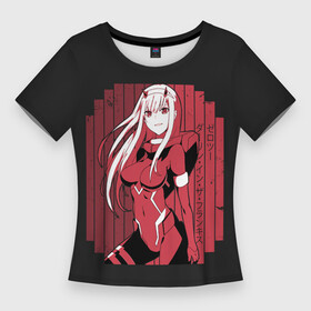 Женская футболка 3D Slim с принтом Zero Two в костюме в Тюмени,  |  | 002 | ahegao | anime | darling | franx | franxx | girl | girls | in | senpai | the | two | waifu | zero | zerotwo | аниме | ахегао | вайфу | девушка | семпай | сенпай | тян